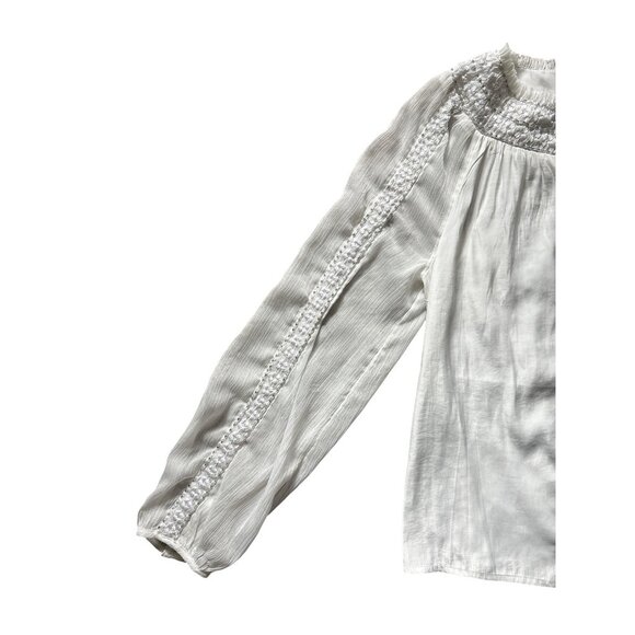 A Pea In The Pod Maternity Shirt Womens Medium Boho Embroidered Peasant Top - Picture 5 of 9